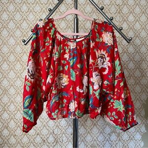 Maeve Anthropologie Floral Puff Sleeve Blouse